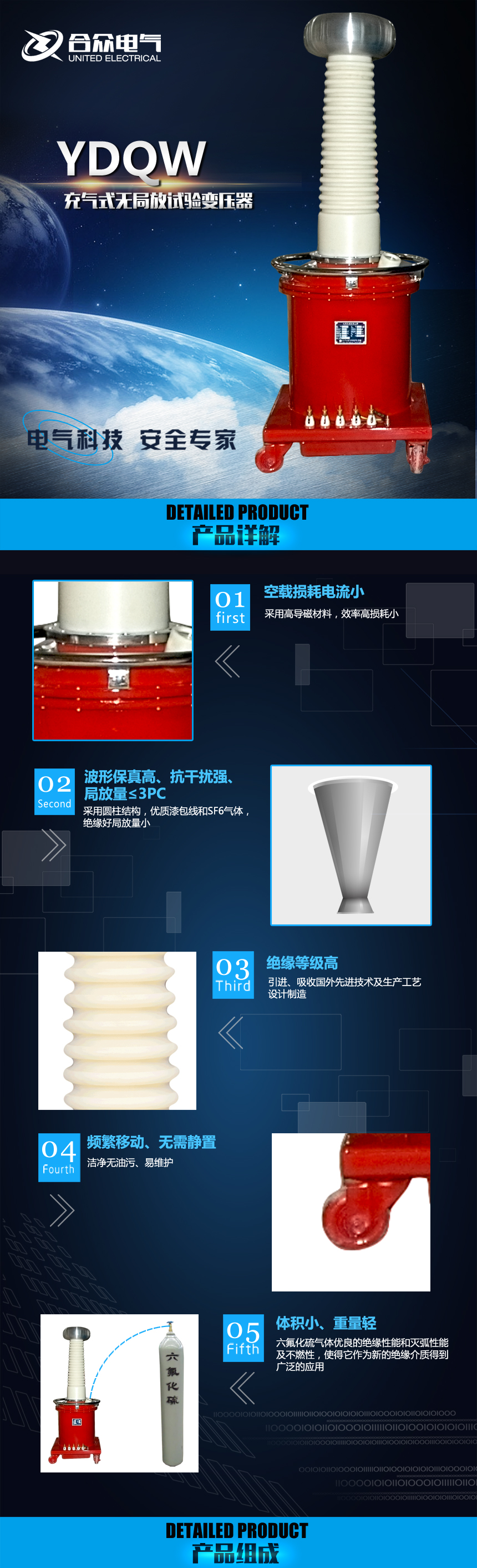 充氣式無局放試驗變壓器